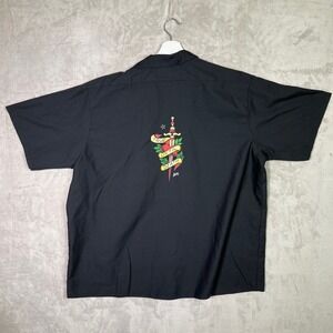 Sailor Jerry Red Kap Work Shirt Button Front True Until Death 3XL RARE